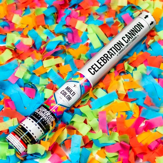 Multi-Color Confetti Cannon: Celebrations Wholesale